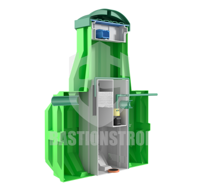 Система биологической очистки Ergobox  3 PR в комплекте с сигнализацией и дренажным насосом2