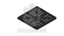 Решетка водоприемная Basic РВ-28.28-снеж.-ВЧ-кл. A 3334 Снежинка высокопрочный чугун ВЧ-50 (ячеистая